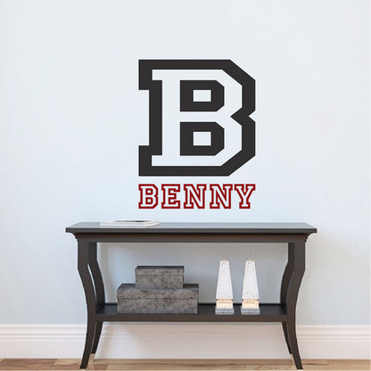 Personalized Sport Style Initial and Name Decal - view 1
