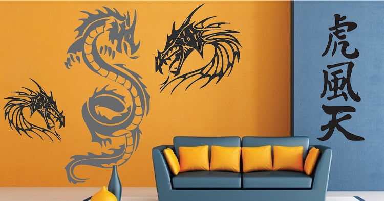 Fire Dragon Head Wall Decal - view 2