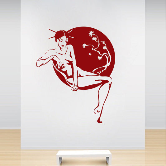 Lounging Woman Silhouette Wall Decal