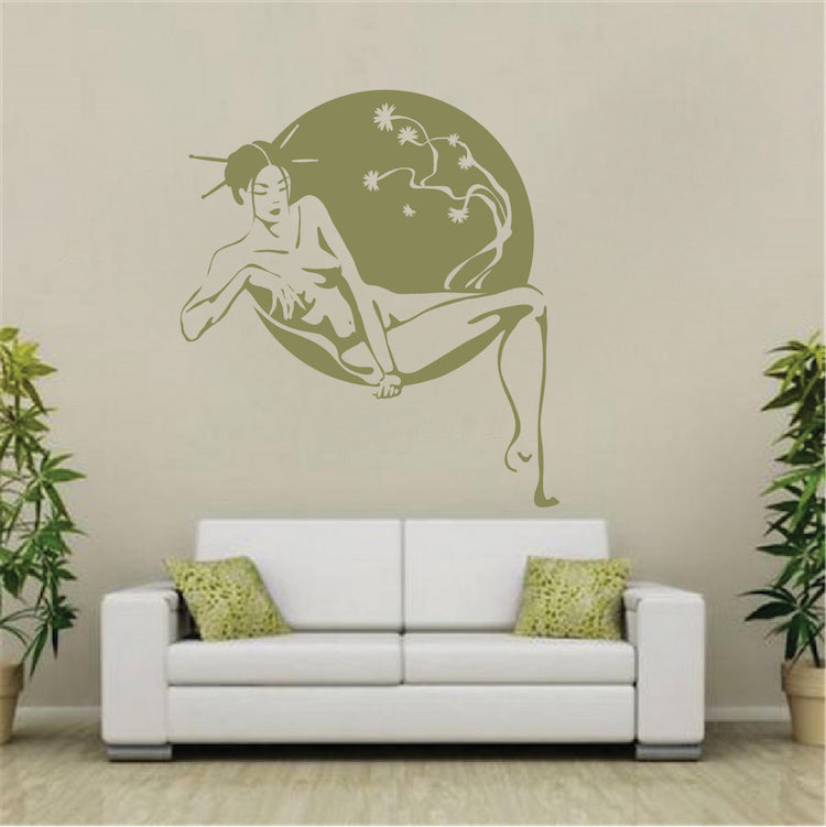 Lounging Woman Silhouette Wall Decal