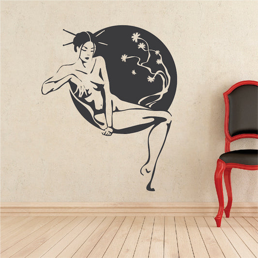 Lounging Woman Silhouette Wall Decal