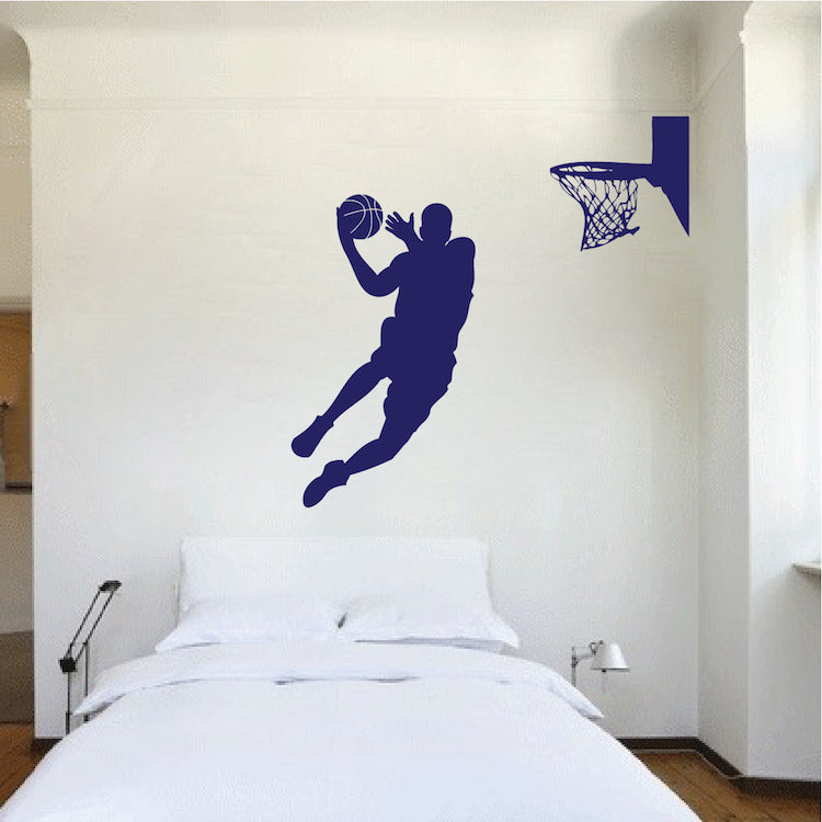 Basketball Player and Hoop Wall Decal - view 4