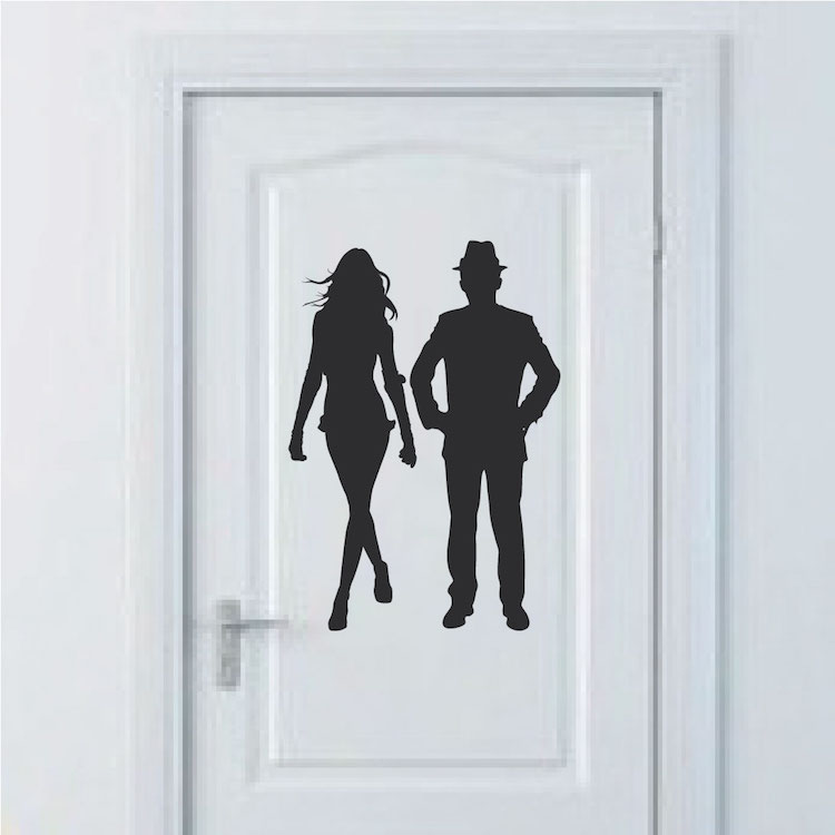 Modern Restroom Door Decal Set - view 2