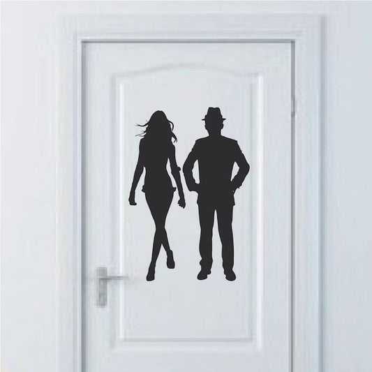 Modern Restroom Door Decal Set - view 2