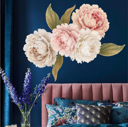 Peony Flower Wall Decal Kit | Removable Peel and Stick Floral Decor
