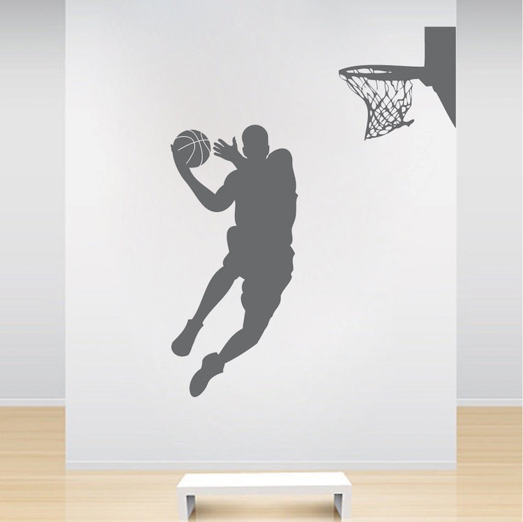 Basketball Player and Hoop Wall Decal - view 3