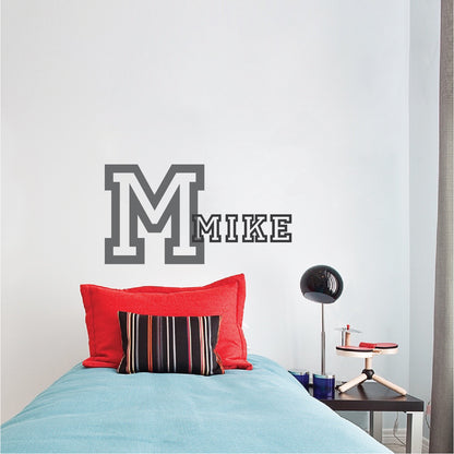Personalized Sport Style Initial and Name Decal - view 3