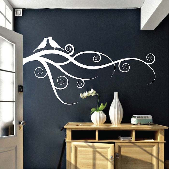 Love Birds on Branch Wall Decal - view 2