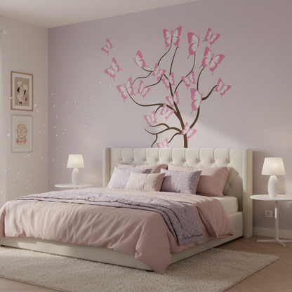 Custom Butterfly Tree Wall Decal