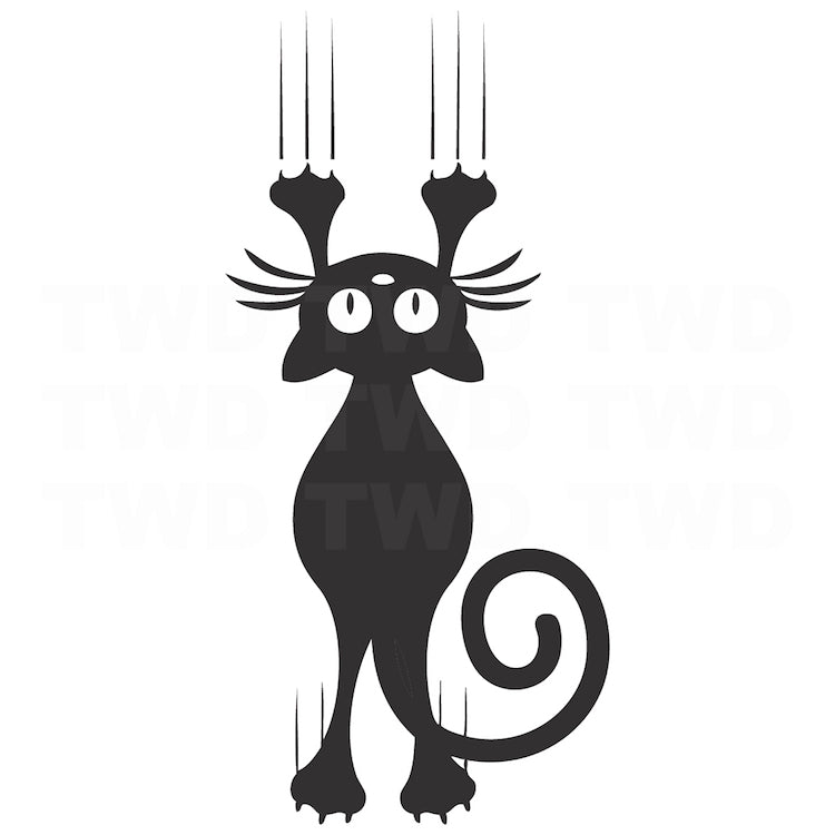 Scratching Cat Wall Decal