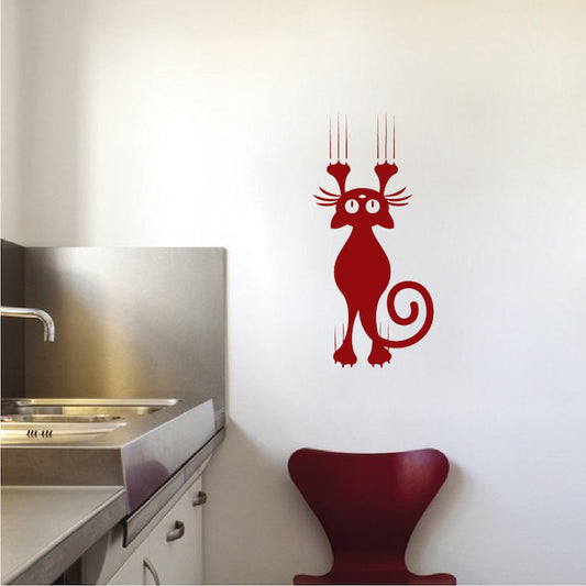 Scratching Cat Wall Decal