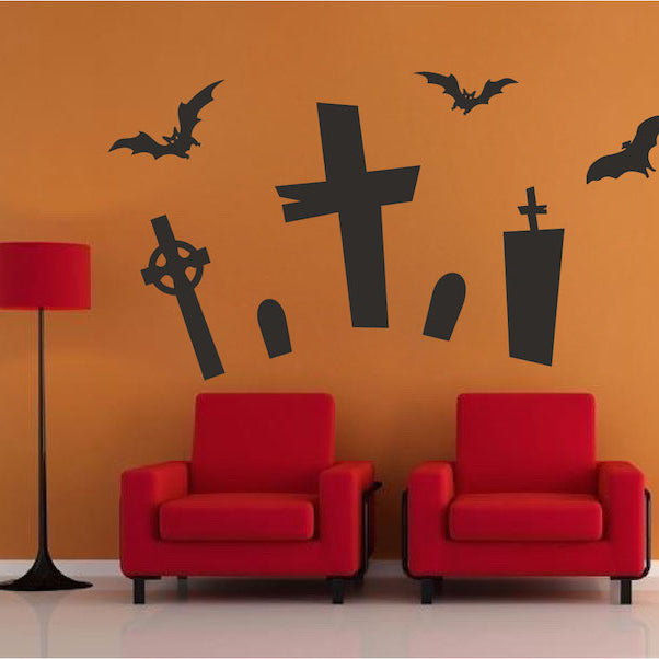 Halloween Graveyard Wall Decal Set