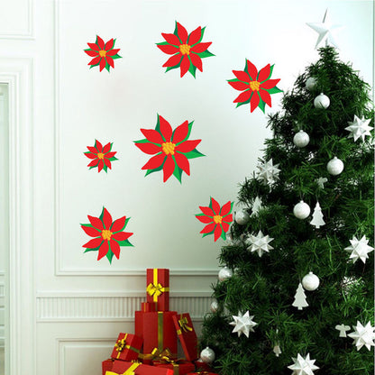 Christmas Poinsettia Wall Decal Set