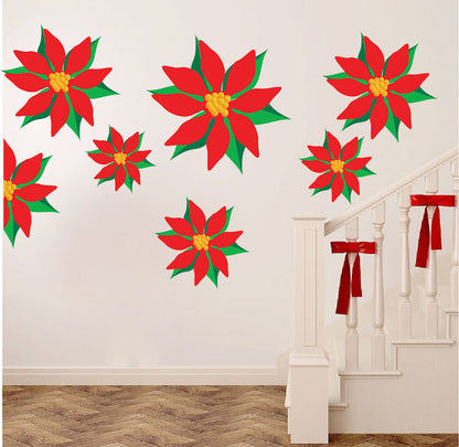 Christmas Poinsettia Wall Decal Set