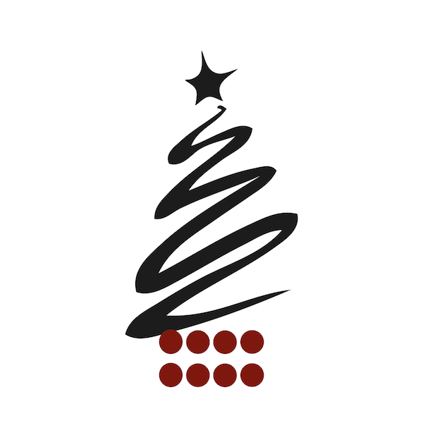 Modern Christmas Tree & Dots Wall Decal - additional product image