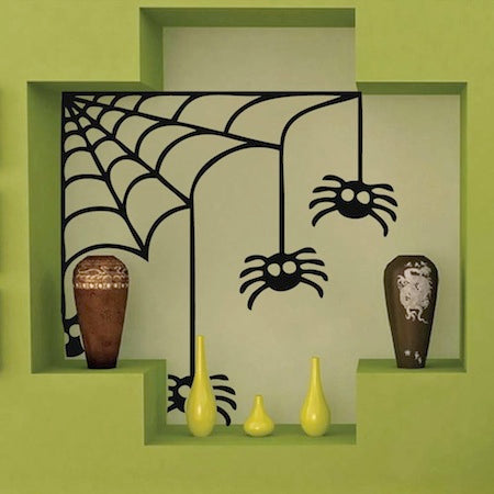 Corner Spider Web Halloween Wall Decal - additional product image