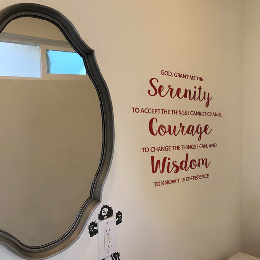 Serenity Prayer Wall Decal – Inspirational Quote