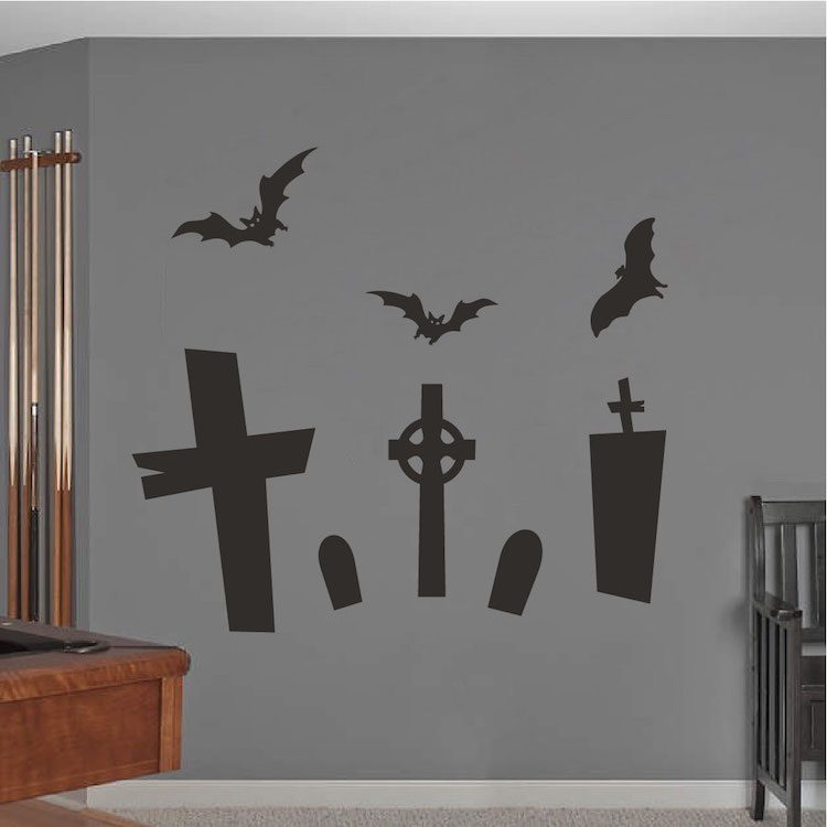 Halloween Graveyard Wall Decal Set