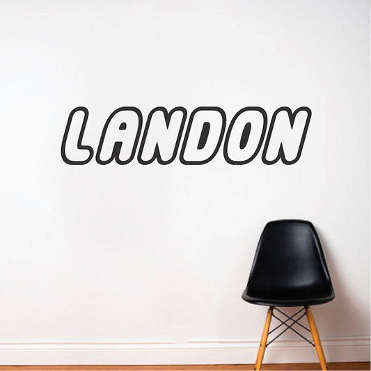 Personalized Block Letter Name Wall Decal - view 1