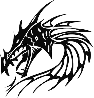 Fire Dragon Head Wall Decal - view 3