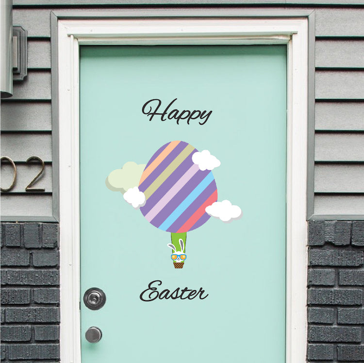 Happy Easter Bunny Balloon Wall Decal