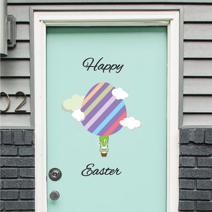 Happy Easter Bunny Balloon Wall Decal