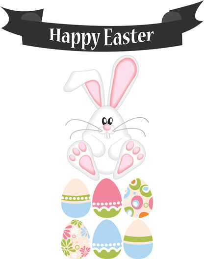 Easter Bunny Banner Wall Decal Set