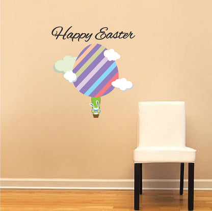 Happy Easter Bunny Balloon Wall Decal