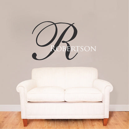 Personalized Large Initial and Name Wall Decal - view 1