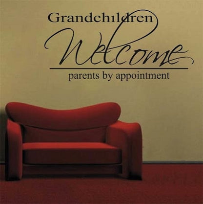 Children Welcome Parents by Appointment Wall Quote Decal - view 2