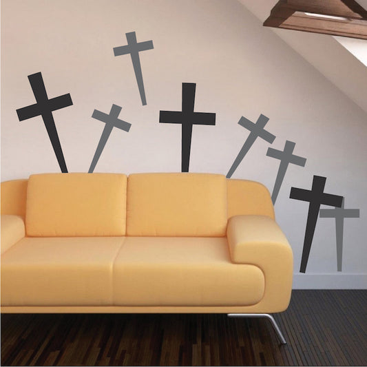 Graveyard Cross Halloween Wall Decals - additional product image