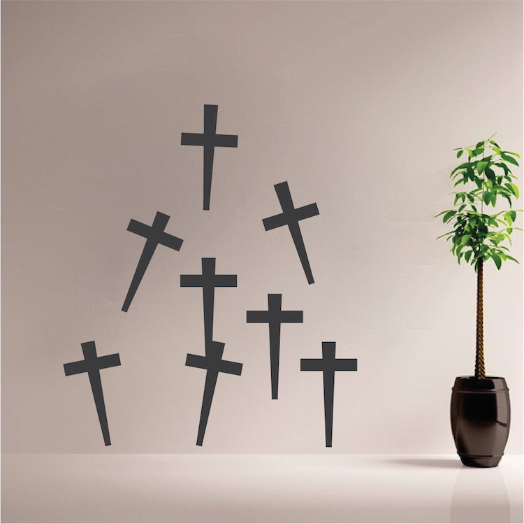 Graveyard Cross Halloween Wall Decals - additional product image