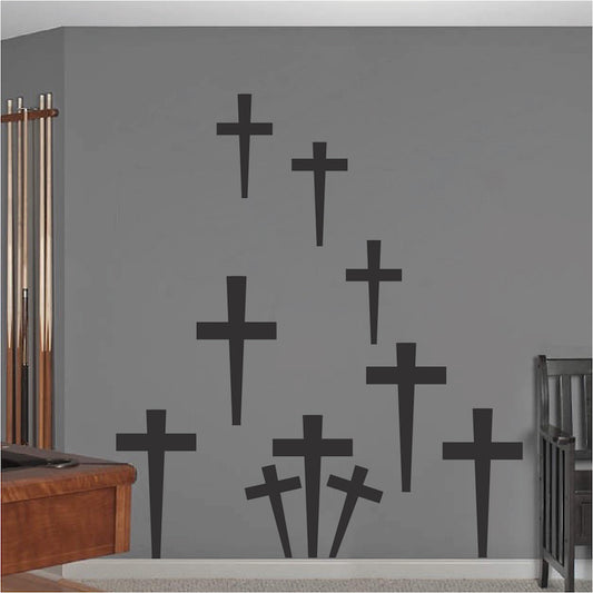 Graveyard Cross Halloween Wall Decals