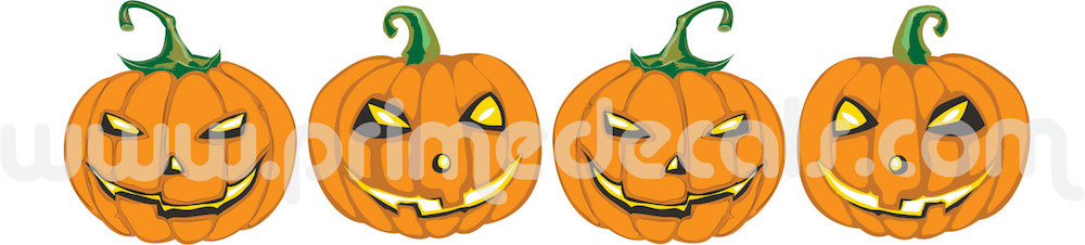 Halloween Pumpkin Wall Decal Set
