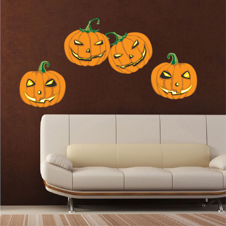 Halloween Pumpkin Wall Decal Set