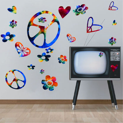 Tie-Dye Peace Sign Decals