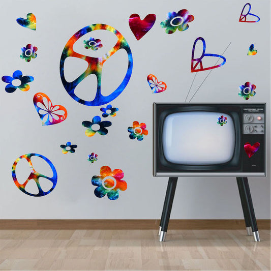 Tie-Dye Peace Sign Decals