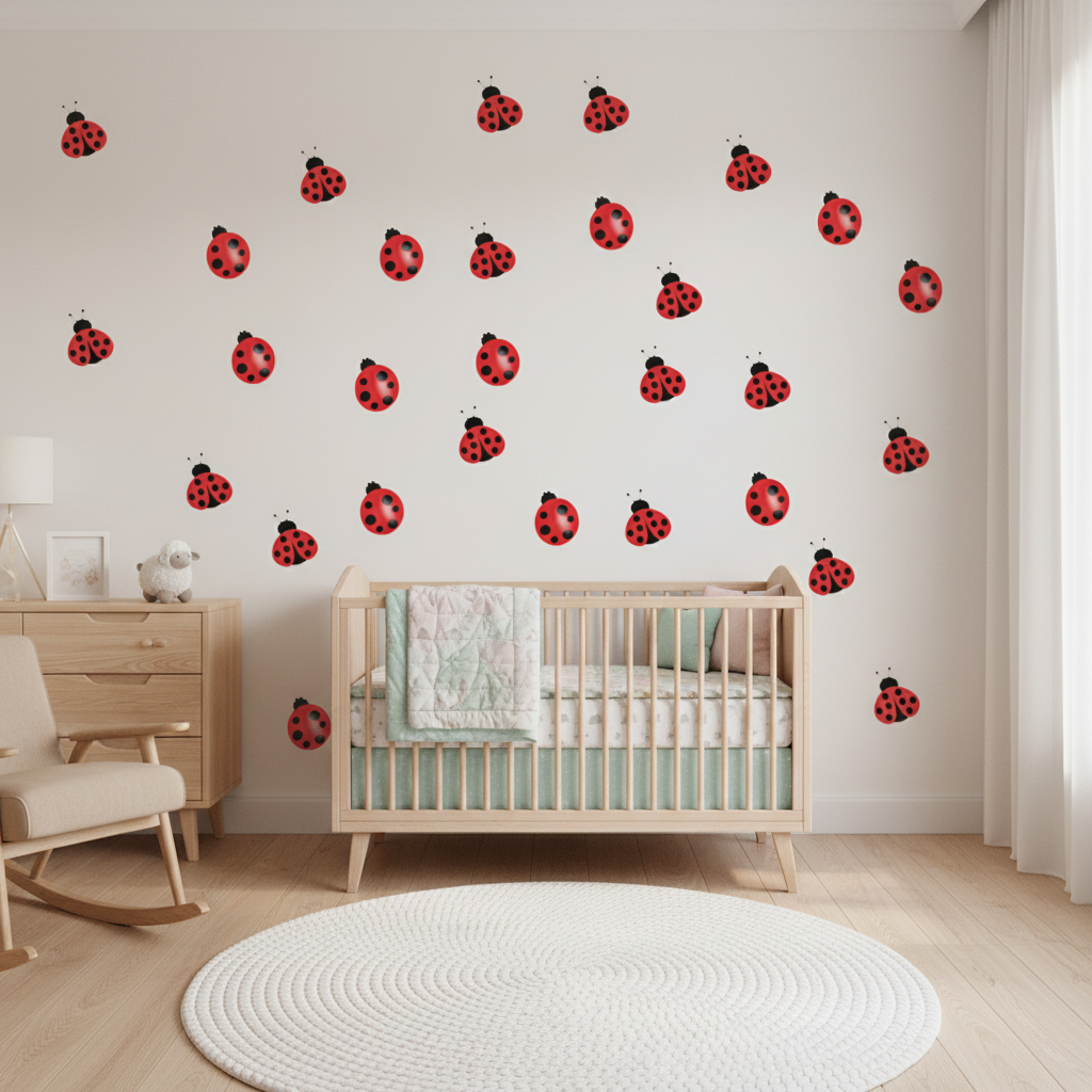 Ladybug Wall Decals – Cute Nursery & Kids Room Decor
