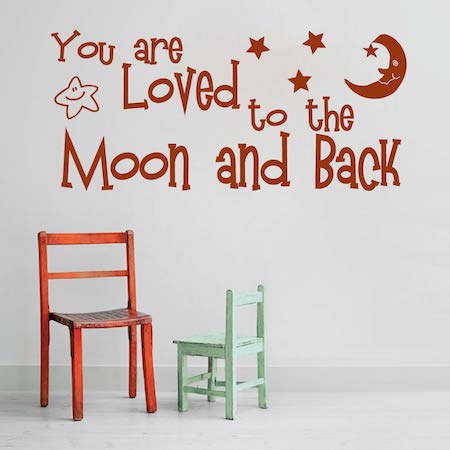 You Are Loved to the Moon and Back Wall Quote Decal - view 2
