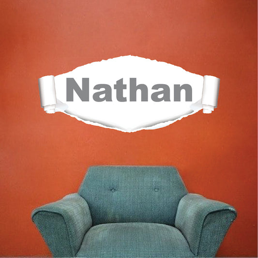 Ripped Wall Name Decal