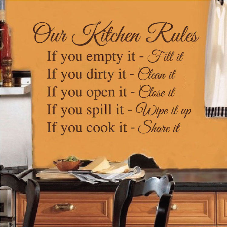 Kitchen Rules Wall Quote Decal - view 2