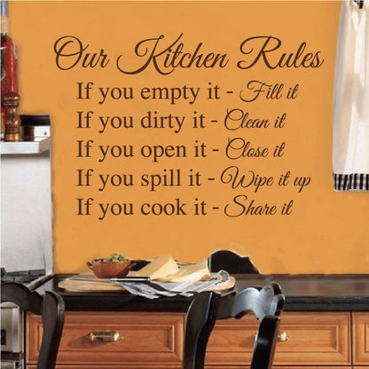 Kitchen Rules Wall Quote Decal - view 2