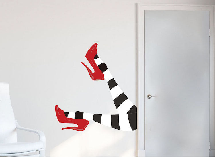 Halloween Witch Legs Wall Decal