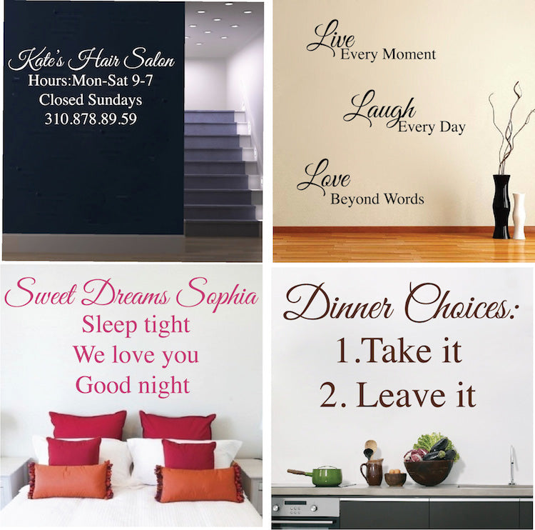 Custom Script and Print Lettering Decal - view 2