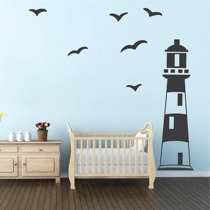 Lighthouse and Birds Wall Decal Set - view 1