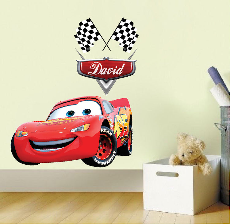 Cartoon Race Car Decal