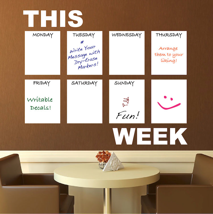 Weekly Calendar Decal