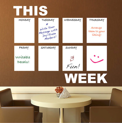 Weekly Calendar Decal