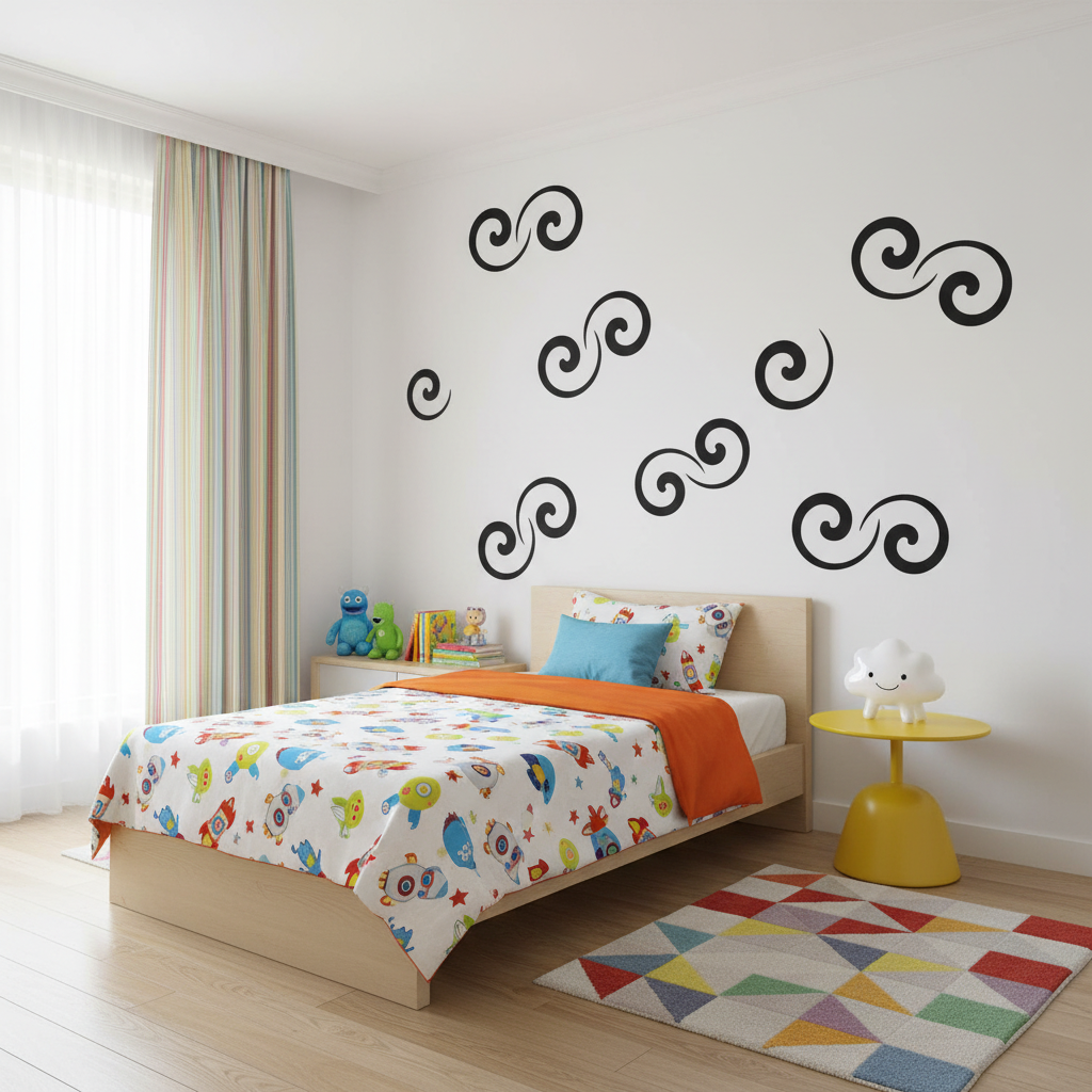 Swirl Wall Decals – Modern Abstract Wall Decor