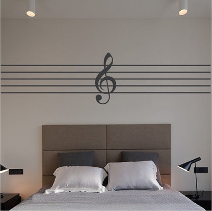 Treble Clef and Music Staff Wall Decal - view 1